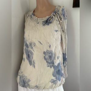 20” PTP M silk top blouse summer jean floral